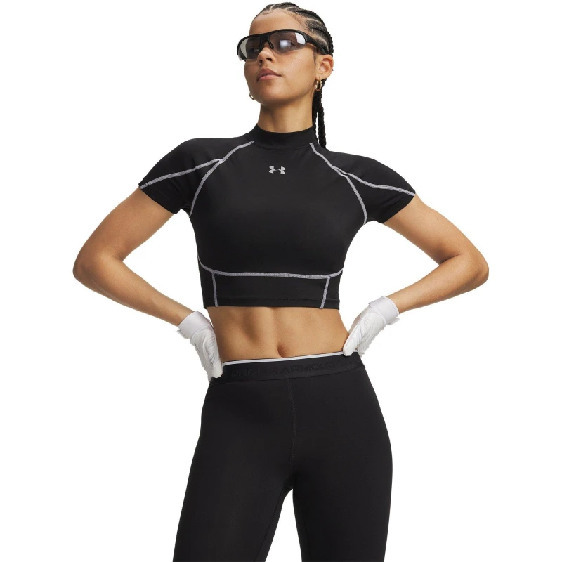 Image of Under Armour UA HG ECrop Mck SS Ld63 Ultimate Black female 8 (XS)