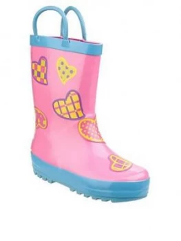 image of Cotswold Girls Heart Wellington Boots