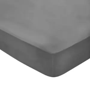 Image of Bedeck of Belfast Fine Linens 300 Thread Count Egyptian Cotton Kingsize Fitted Sheet, Charcoal