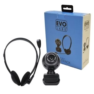 image of Evo Labs HC-01 Webcam and 3.5mm Headset Chatpack