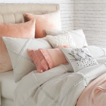 Image of Peri Home Chenille Lattice Pillow Case Std Grey - GREY