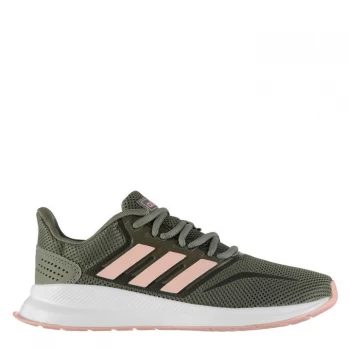 Image of adidas Runfalcon Womens Running Shoes - Khaki/Pink/Wht