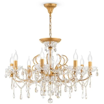 image of Sevilla Chandelier Gold & Crystal, 8 Light, E14