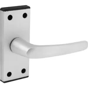 Eclipse Aluminium Black End Cap Door Handles Short Latch Satin (Pair) in Silver