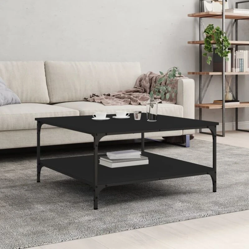 Image of VIDAXL Coffee Table Black 80x80x40cm Engineered Wood Vidaxl 8720845941376
