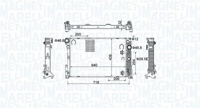 Image of MAGNETI MARELLI Engine radiator MAGNETI MARELLI 350213159800