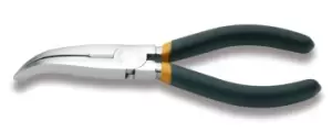 Image of Beta Tools 1164 Long Bent Knurled Flat Nose Pliers Slip-Proof 160mm 011640006