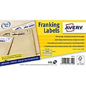 Image of AVERY Franking Labels FL18 Special format Brown Kraft 155 x 40 mm 250 Sheets of 2 Labels