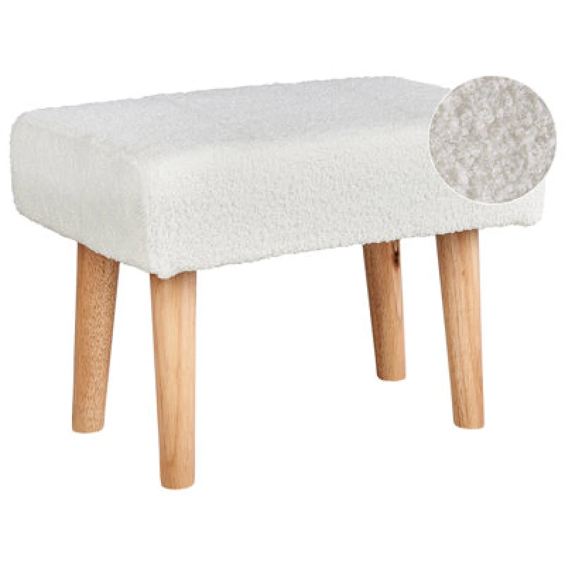 Image of Beliani Modern Boucle Footstool White Takoma