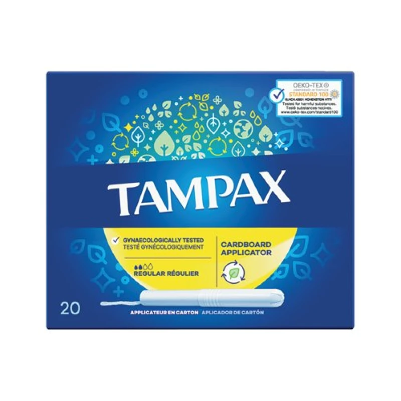 Image of Tampax Tampax Blue Regular Tampons x20 (Pack of 8) 98512 98512