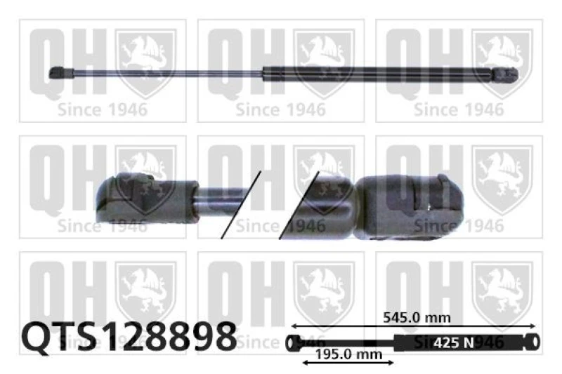 Image of QUINTON HAZELL Tailgate strut QUINTON HAZELL QTS128898
