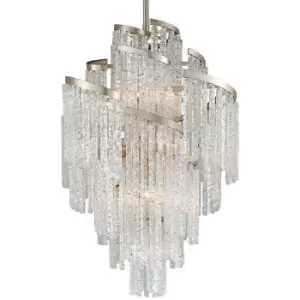 image of Mont Blanc 13 Light Chandelier MODERN Leaf, Venetian Glass