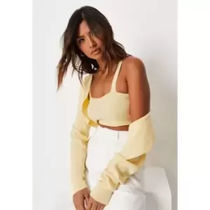 Missguided Piece Cardi Set - Yellow