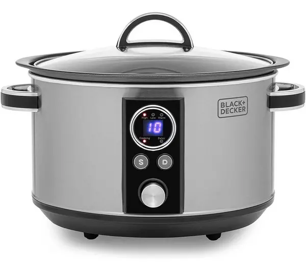 image of BLACK DECKER BXSC16045GB Slow Cooker - Stainless Steel 5056462310152