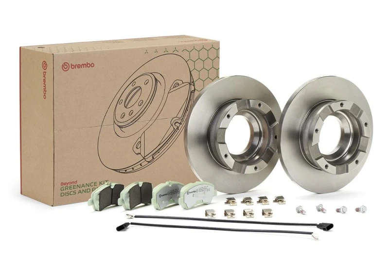 Image of BREMBO Brake discs and pads set BREMBO KT 10 061