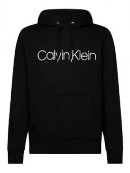 Image of Calvin Klein Cotton Logo Overhead Hoodie - Black, Size 4XL, Men