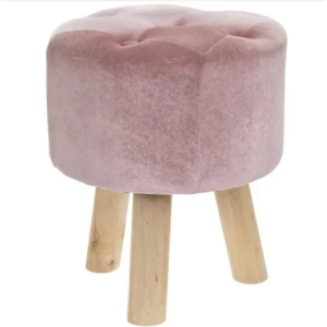 Image of Pink Velvet Stool By Lesser & Pavey