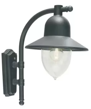 Image of Como 1 Light Outdoor Fisherman Dome Wall Lantern Light Black IP54, E27