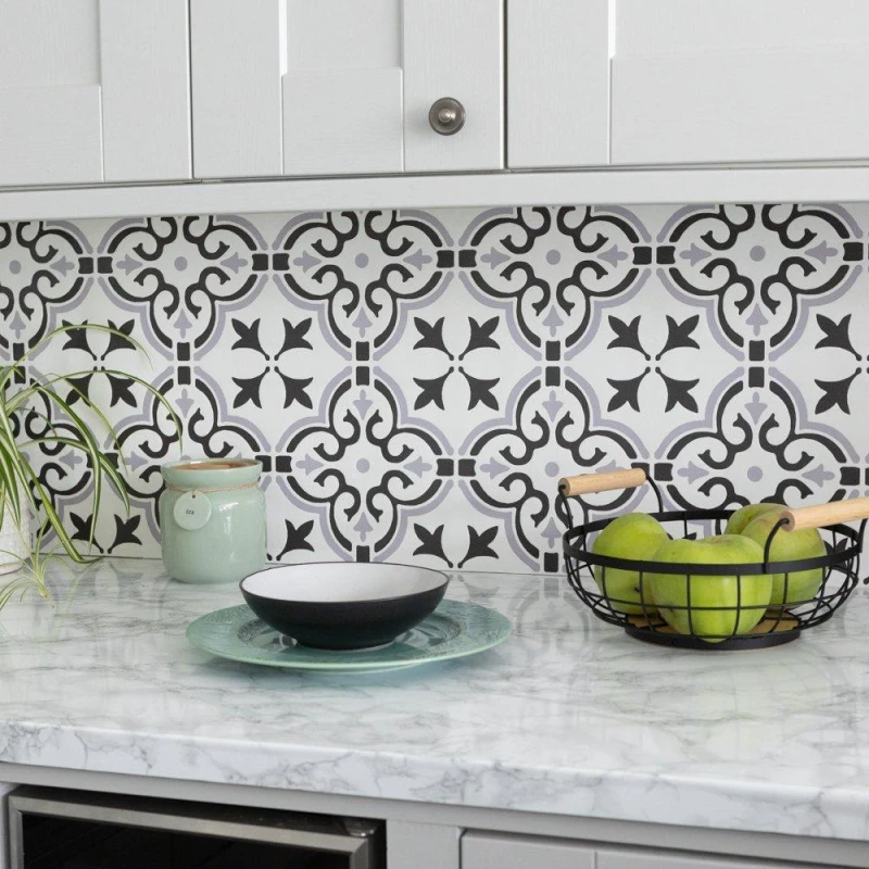 Image of D C Fix 3D Splashback Wallpaper Floral Grey unisex 67.5CMX4M