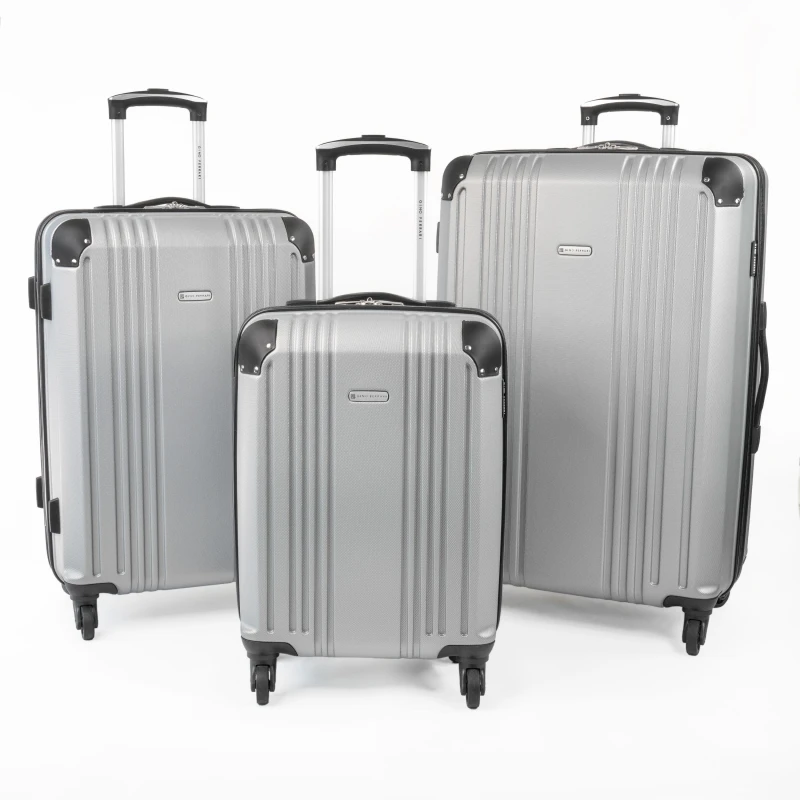 Image of Gino Ferrari Lightweight Hard Shell Business Travel Suitcase Silver Gfl00342 unisex Small