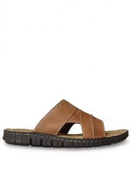 Image of Joe Browns Southside Leather Sandals, Tan, Size 11, Men