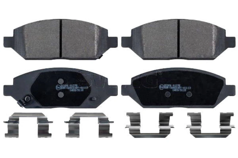 Image of SWAG 42 91 6974 Brake pad set Front Axle, with acoustic wear warning, with fastening/mounting material, with fastening material Brake Pad Set,disc br