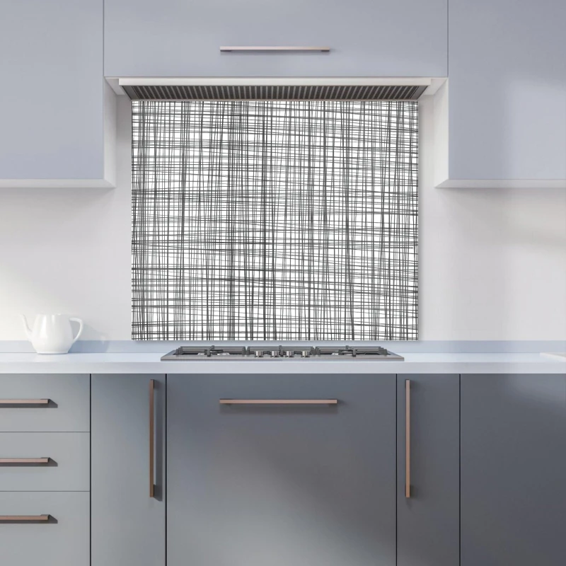 Image of Warren Reed - Designer Monochrome Pencil Scribble Kitchen Splashback in Grey Size: 600mm x 650mm Grey Unisex 600mm x 650mm