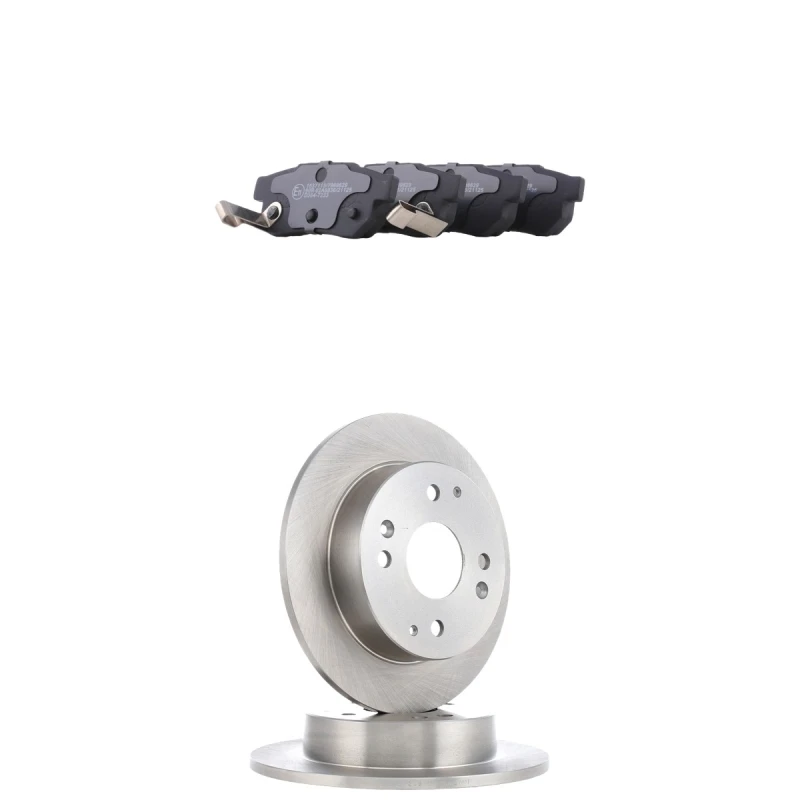 Image of RIDEX 3405B2274 Brake disc and pads set Rear Axle, Brake Disc Type: Solid, with acoustic wear warning Brake Set,disc brakes (3405)