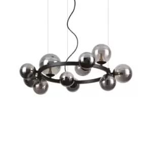 Image of Perlage 11 Light Round Globe Pendant Ceiling Light Black