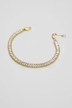 image of 14K Gold Plated Recycled Baguette Tennis Bracelet - Gift Pouch