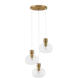 image of Netlighting Merano Josef 3 Light Bar Pendant Ceiling Light Clear Glass White Cor