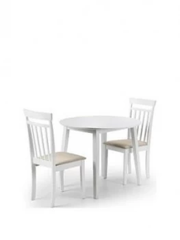 image of Julian Bowen Coast 90 Cm Drop Leaf Dining Table + 2 Chairs