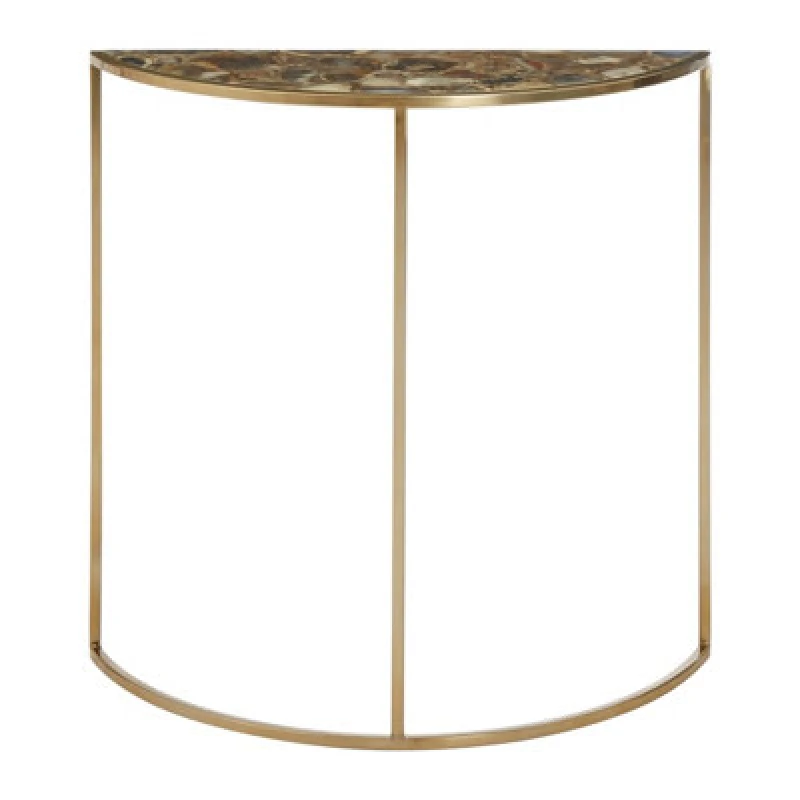 Image of Orsina Vita Half Moon Console Table With Black Agate Top