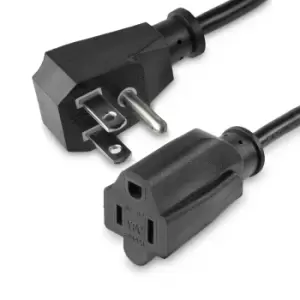 Image of StarTech.com 1.5ft (45cm) Power Extension Cord, Flat NEMA 5-15P to...