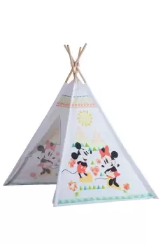 image of Disney Mickey and Minnie Tepee Wooden Pole Tent