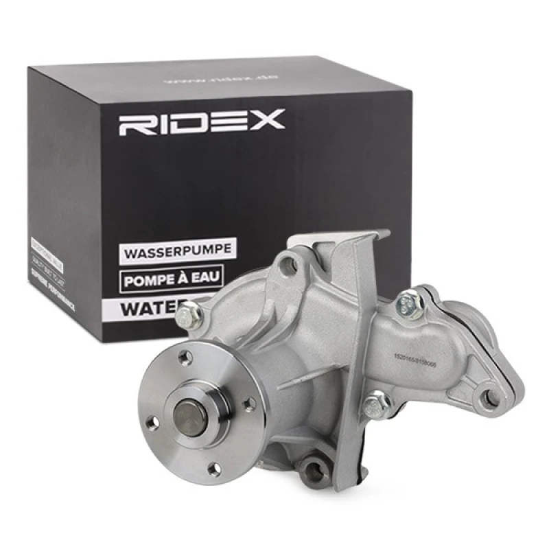 Image of RIDEX 1260W0150 Water pump Cast Aluminium, with housing, without belt pulley, with gasket/seal Cast Aluminium Water Pump (1260)