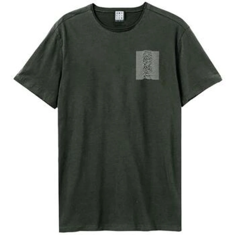 Image of Amplified Amplified Men Pulsar Pocket Tracklist Joy Division T-Shirt in Charcoal Size: X-Small Charcoal XS Male 5063750269986