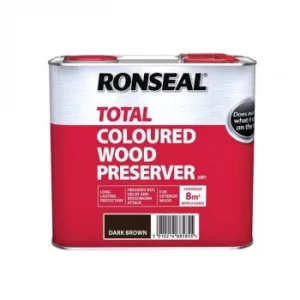 image of Ronseal Trade Total Wood Preserver Dark Brown 2.5 litre