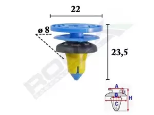 Image of ROMIX Clip, trim-/protection strip C70575 FIAT,ALFA ROMEO,JEEP,TIPO Kombi (356_),TIPO Schragheck (356_),500X (334_),TIPO Stufenheck (356_)