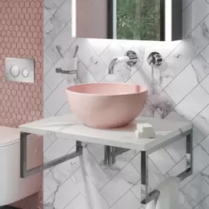 image of Pink Round Countertop Basin and Waste 358mm - Verona