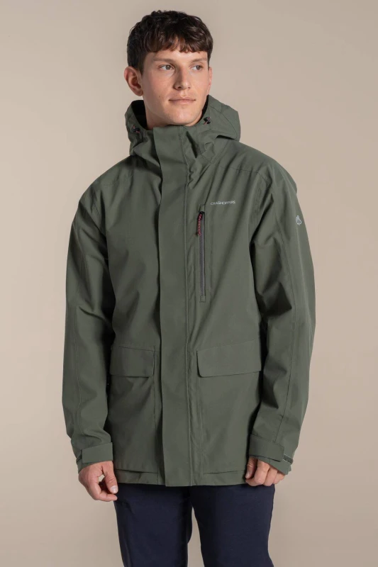 Image of Craghoppers Mens Lorton II Waterproof Walking Jacket in Khaki Size: XL Khaki Male XL