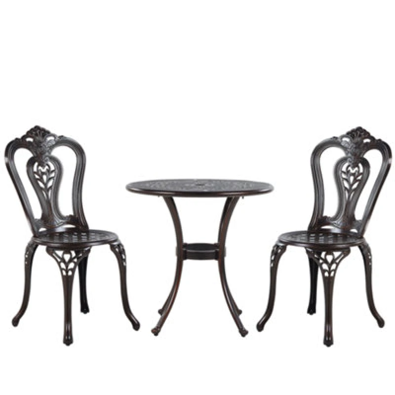 Image of Beliani Bistro Set Bovino Metal Dark Brown
