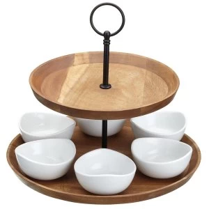 image of Master Class Artesa 2 Tier Acacia Serving Set