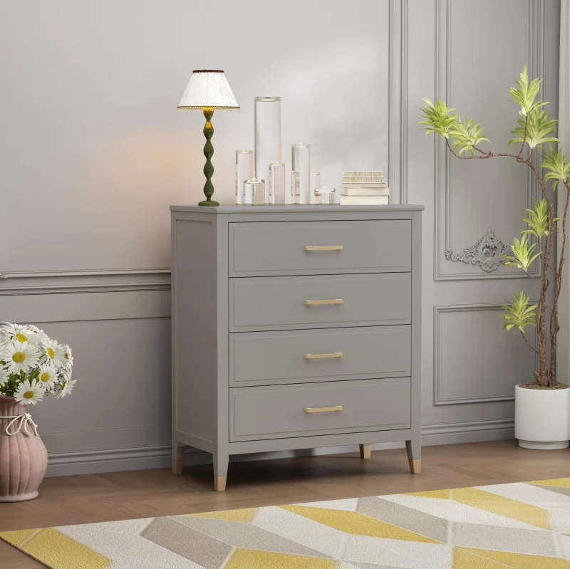 Image of Cabinet Bits Palazzi 4 Drawer Chest of Drawers in Grey Grey Unisex