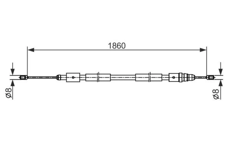 Image of Bosch 1 987 482 540 Brake Cable 1860mm Cable,parking brake (124)