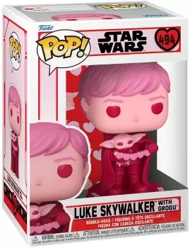 image of Star Wars Valentines POP! Star Wars Vinyl Figure Luke & Grogu 9 cm