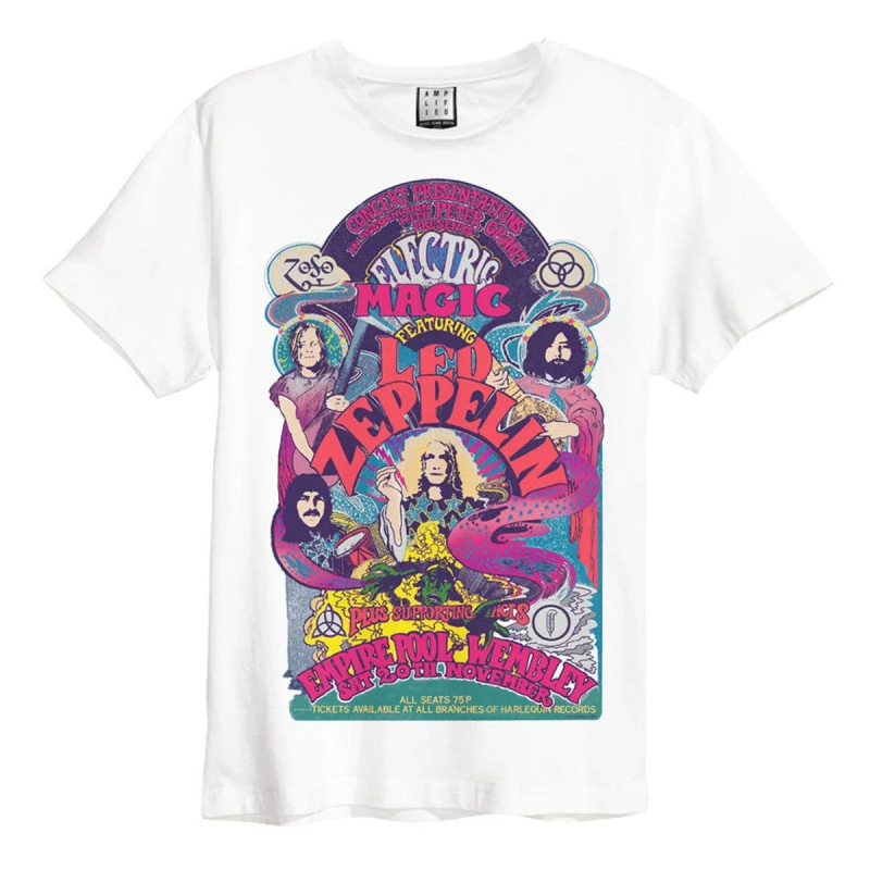Image of Amplified Amplified Men Electric Magic LED Zeppelin T-Shirt in White Size: X-Small White XS Male 5063107585660