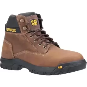 Image of CAT Median S3 Lace Up Safety Boots Brown Size 8