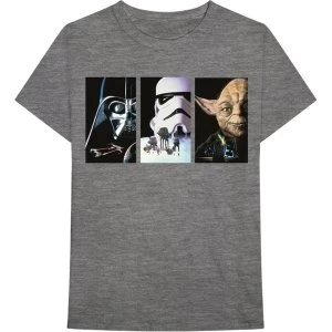 Image of Star Wars - Tri VHS Art Mens Large T-Shirt - Grey