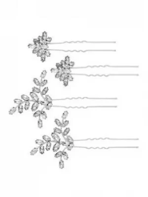 image of Mood Silver Plated Clear Multipack Pin/Clip Hair